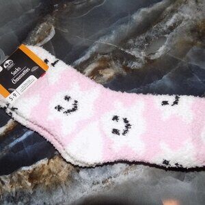 Seasonal Collection Halloween Pink W/Ghosts Socks Size 5/9 Women's NEW